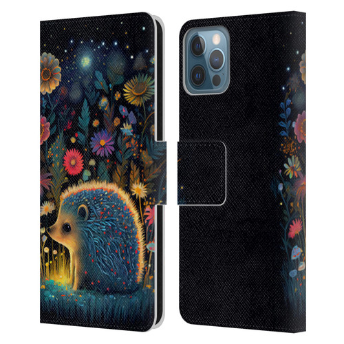 JK Stewart Graphics Little Hedgehog Leather Book Wallet Case Cover For Apple iPhone 12 / iPhone 12 Pro