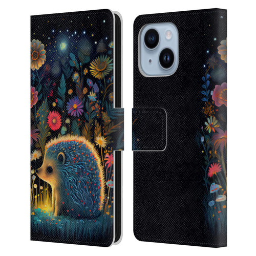 JK Stewart Graphics Little Hedgehog Leather Book Wallet Case Cover For Apple iPhone 14 Plus