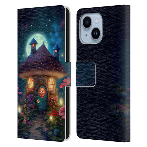 JK Stewart Graphics Mushroom House Leather Book Wallet Case Cover For Apple iPhone 14 Plus