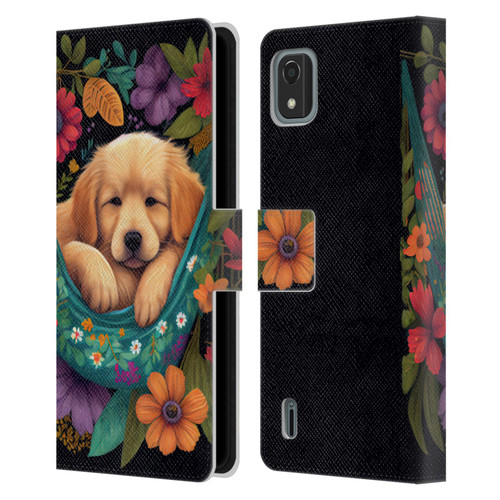 JK Stewart Graphics Golden Retriever In Hammock Leather Book Wallet Case Cover For Nokia C2 2nd Edition