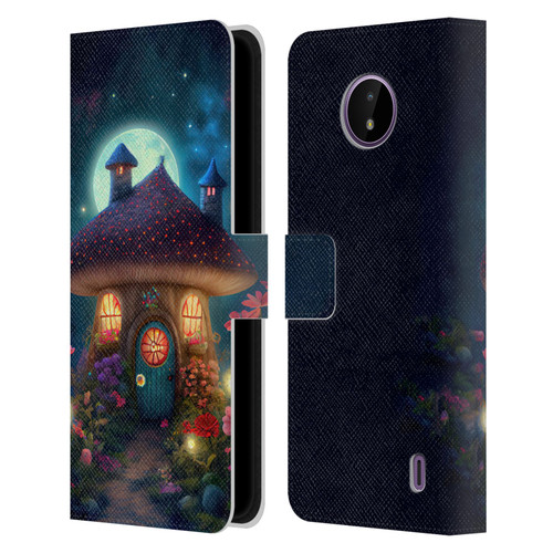 JK Stewart Graphics Mushroom House Leather Book Wallet Case Cover For Nokia C10 / C20