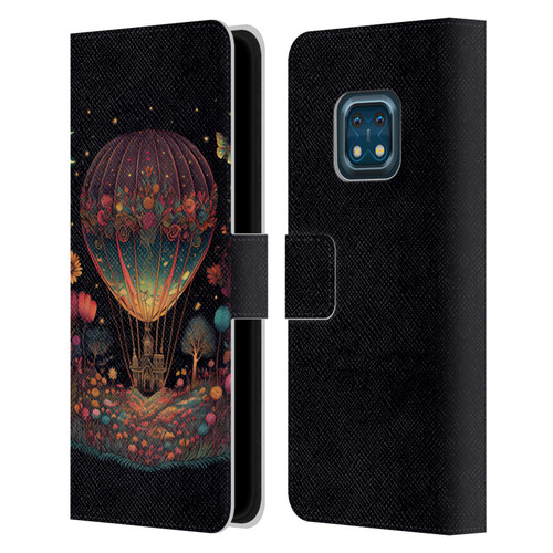 JK Stewart Graphics Hot Air Balloon Garden Leather Book Wallet Case Cover For Nokia XR20