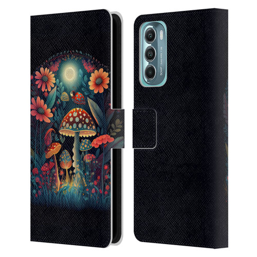 JK Stewart Graphics Ladybug On Mushroom Leather Book Wallet Case Cover For Motorola Moto G Stylus 5G (2022)