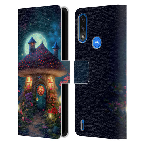 JK Stewart Graphics Mushroom House Leather Book Wallet Case Cover For Motorola Moto E7 Power / Moto E7i Power