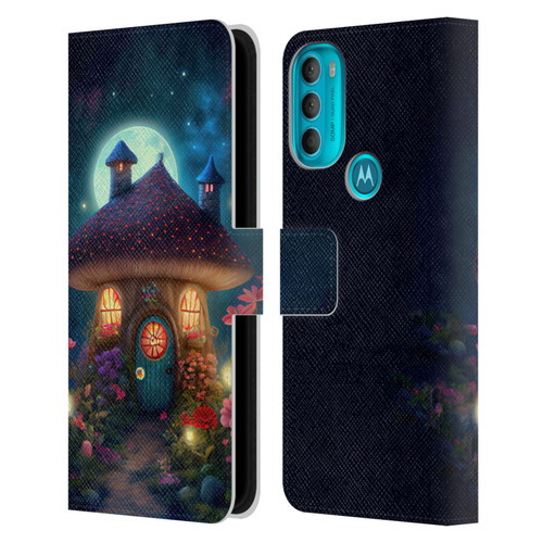 JK Stewart Graphics Mushroom House Leather Book Wallet Case Cover For Motorola Moto G71 5G