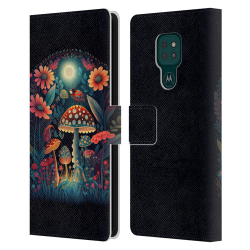 JK Stewart Graphics Ladybug On Mushroom Leather Book Wallet Case Cover For Motorola Moto G9 Play