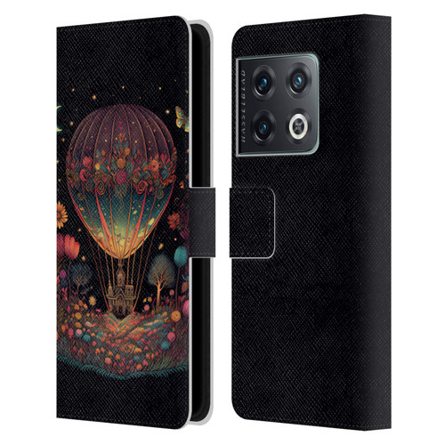JK Stewart Graphics Hot Air Balloon Garden Leather Book Wallet Case Cover For OnePlus 10 Pro