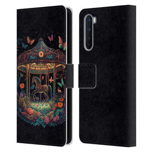 JK Stewart Graphics Carousel Dark Knight Garden Leather Book Wallet Case Cover For OnePlus Nord 5G