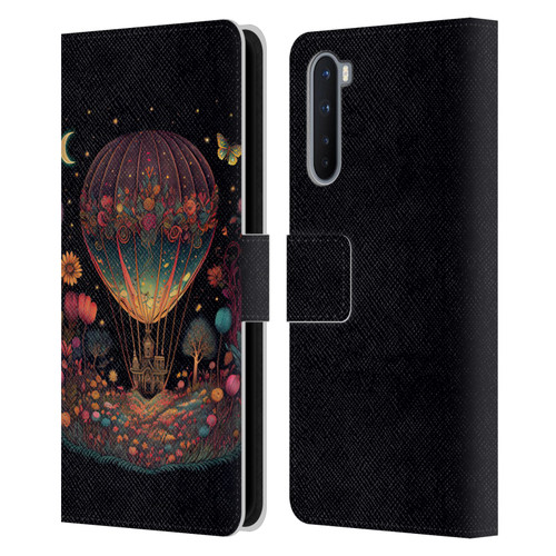 JK Stewart Graphics Hot Air Balloon Garden Leather Book Wallet Case Cover For OnePlus Nord 5G