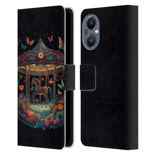 JK Stewart Graphics Carousel Dark Knight Garden Leather Book Wallet Case Cover For OnePlus Nord N20 5G