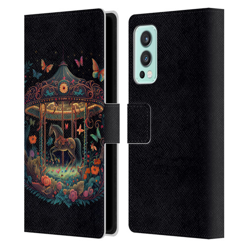 JK Stewart Graphics Carousel Dark Knight Garden Leather Book Wallet Case Cover For OnePlus Nord 2 5G