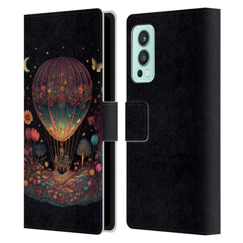 JK Stewart Graphics Hot Air Balloon Garden Leather Book Wallet Case Cover For OnePlus Nord 2 5G