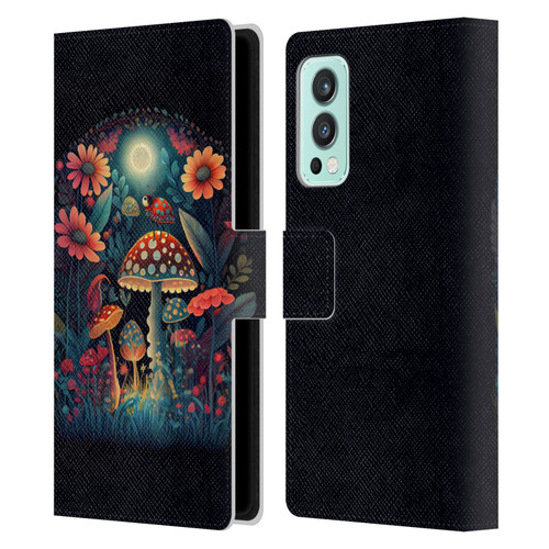 JK Stewart Graphics Ladybug On Mushroom Leather Book Wallet Case Cover For OnePlus Nord 2 5G