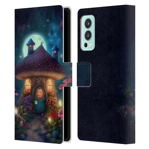 JK Stewart Graphics Mushroom House Leather Book Wallet Case Cover For OnePlus Nord 2 5G