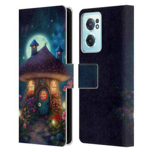 JK Stewart Graphics Mushroom House Leather Book Wallet Case Cover For OnePlus Nord CE 2 5G