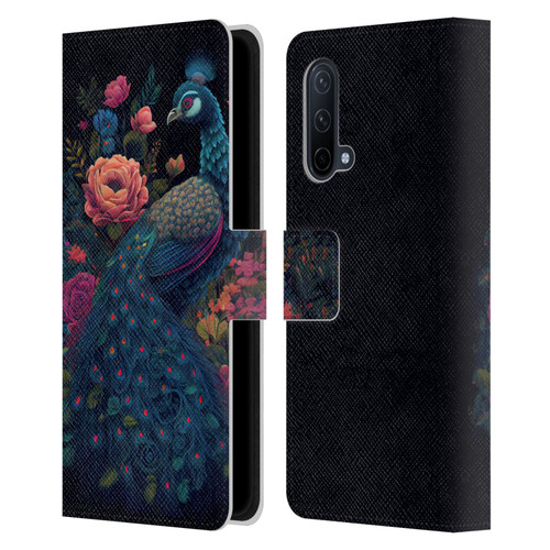 JK Stewart Graphics Peacock In Night Garden Leather Book Wallet Case Cover For OnePlus Nord CE 5G