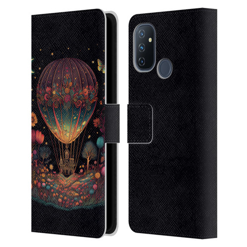 JK Stewart Graphics Hot Air Balloon Garden Leather Book Wallet Case Cover For OnePlus Nord N100