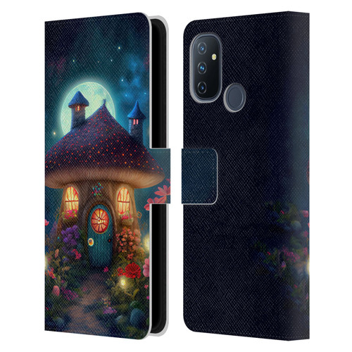 JK Stewart Graphics Mushroom House Leather Book Wallet Case Cover For OnePlus Nord N100