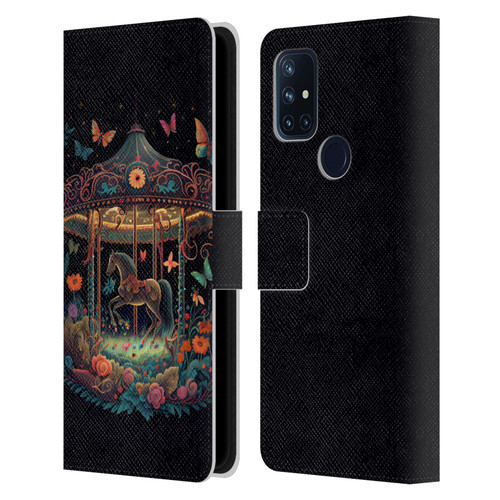 JK Stewart Graphics Carousel Dark Knight Garden Leather Book Wallet Case Cover For OnePlus Nord N10 5G