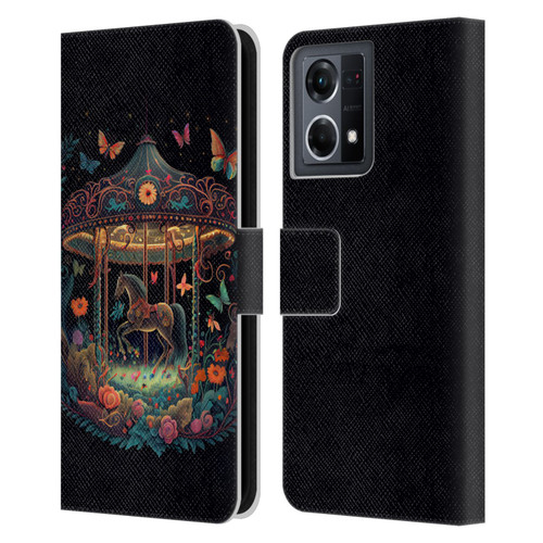 JK Stewart Graphics Carousel Dark Knight Garden Leather Book Wallet Case Cover For OPPO Reno8 4G