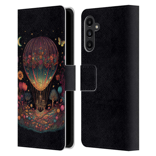 JK Stewart Graphics Hot Air Balloon Garden Leather Book Wallet Case Cover For Samsung Galaxy A13 5G (2021)