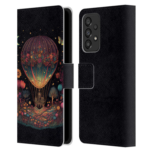 JK Stewart Graphics Hot Air Balloon Garden Leather Book Wallet Case Cover For Samsung Galaxy A33 5G (2022)