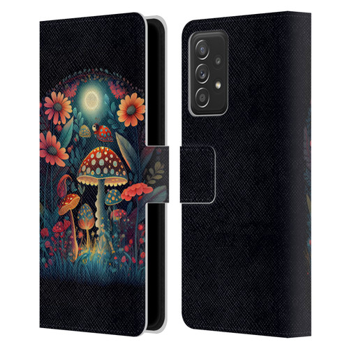 JK Stewart Graphics Ladybug On Mushroom Leather Book Wallet Case Cover For Samsung Galaxy A52 / A52s / 5G (2021)