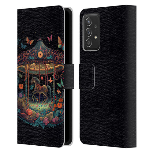 JK Stewart Graphics Carousel Dark Knight Garden Leather Book Wallet Case Cover For Samsung Galaxy A53 5G (2022)