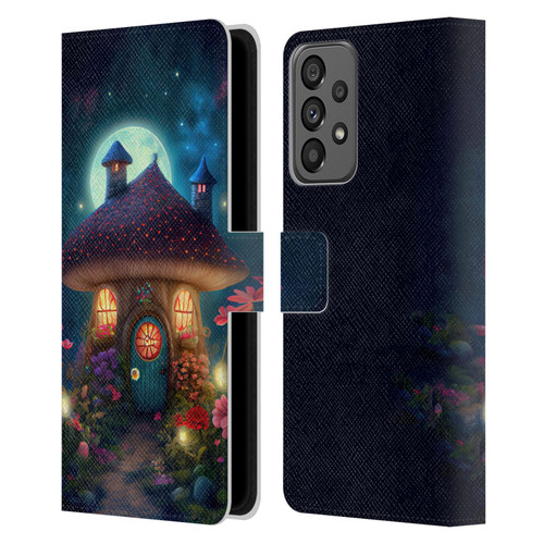 JK Stewart Graphics Mushroom House Leather Book Wallet Case Cover For Samsung Galaxy A73 5G (2022)