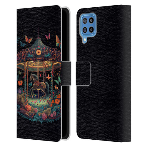 JK Stewart Graphics Carousel Dark Knight Garden Leather Book Wallet Case Cover For Samsung Galaxy F22 (2021)