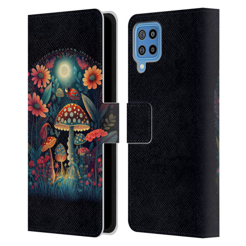 JK Stewart Graphics Ladybug On Mushroom Leather Book Wallet Case Cover For Samsung Galaxy F22 (2021)