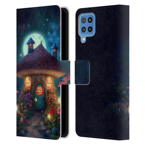 JK Stewart Graphics Mushroom House Leather Book Wallet Case Cover For Samsung Galaxy F22 (2021)