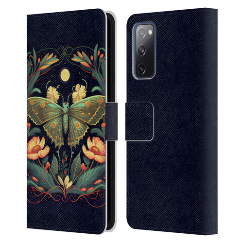 JK Stewart Graphics Lunar Moth Night Garden Leather Book Wallet Case Cover For Samsung Galaxy S20 FE / 5G