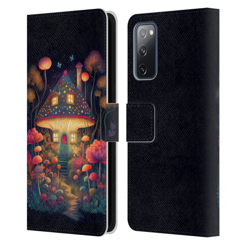 JK Stewart Graphics Mushroom Cottage Night Garden Leather Book Wallet Case Cover For Samsung Galaxy S20 FE / 5G