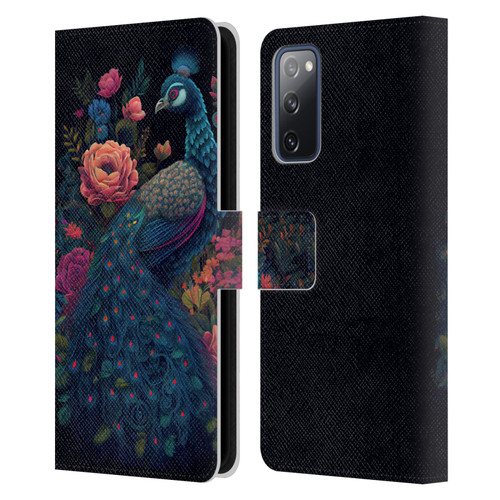 JK Stewart Graphics Peacock In Night Garden Leather Book Wallet Case Cover For Samsung Galaxy S20 FE / 5G