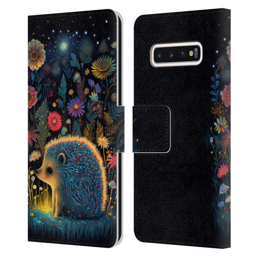 JK Stewart Graphics Little Hedgehog Leather Book Wallet Case Cover For Samsung Galaxy S10