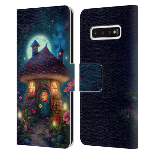 JK Stewart Graphics Mushroom House Leather Book Wallet Case Cover For Samsung Galaxy S10