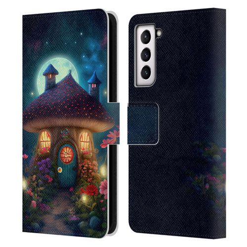 JK Stewart Graphics Mushroom House Leather Book Wallet Case Cover For Samsung Galaxy S21 5G
