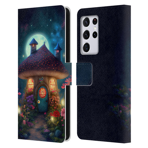 JK Stewart Graphics Mushroom House Leather Book Wallet Case Cover For Samsung Galaxy S21 Ultra 5G