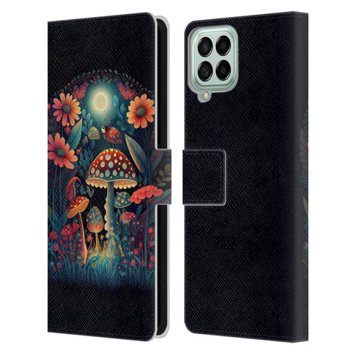 JK Stewart Graphics Ladybug On Mushroom Leather Book Wallet Case Cover For Samsung Galaxy M33 (2022)