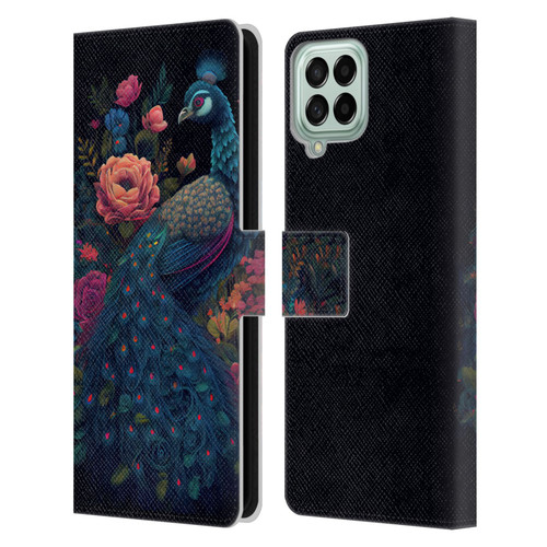 JK Stewart Graphics Peacock In Night Garden Leather Book Wallet Case Cover For Samsung Galaxy M53 (2022)