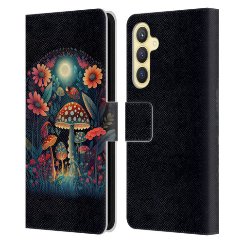 JK Stewart Graphics Ladybug On Mushroom Leather Book Wallet Case Cover For Samsung Galaxy S23 FE 5G