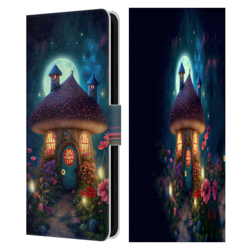 JK Stewart Graphics Mushroom House Leather Book Wallet Case Cover For Samsung Galaxy S23 FE 5G