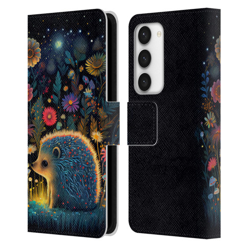 JK Stewart Graphics Little Hedgehog Leather Book Wallet Case Cover For Samsung Galaxy S23 5G