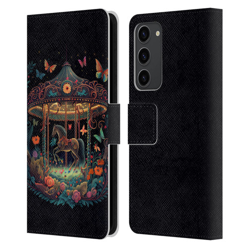 JK Stewart Graphics Carousel Dark Knight Garden Leather Book Wallet Case Cover For Samsung Galaxy S23+ 5G