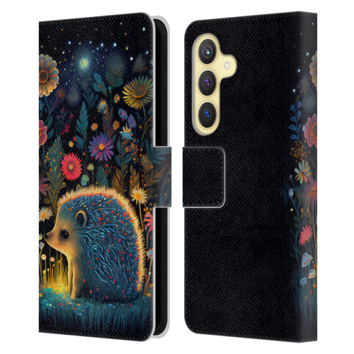 JK Stewart Graphics Little Hedgehog Leather Book Wallet Case Cover For Samsung Galaxy S24 5G