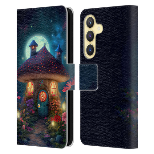 JK Stewart Graphics Mushroom House Leather Book Wallet Case Cover For Samsung Galaxy S24 5G