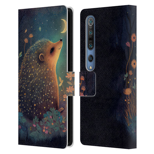 JK Stewart Graphics Hedgehog Looking Up At Stars Leather Book Wallet Case Cover For Xiaomi Mi 10 5G / Mi 10 Pro 5G