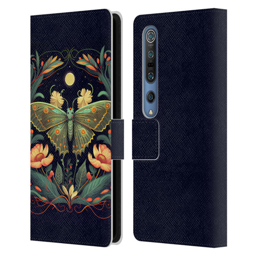 JK Stewart Graphics Lunar Moth Night Garden Leather Book Wallet Case Cover For Xiaomi Mi 10 5G / Mi 10 Pro 5G