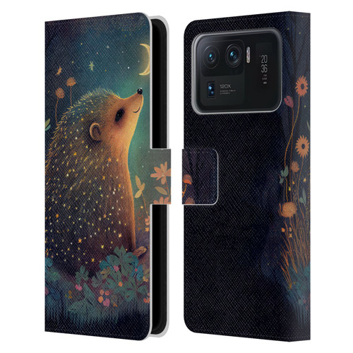 JK Stewart Graphics Hedgehog Looking Up At Stars Leather Book Wallet Case Cover For Xiaomi Mi 11 Ultra